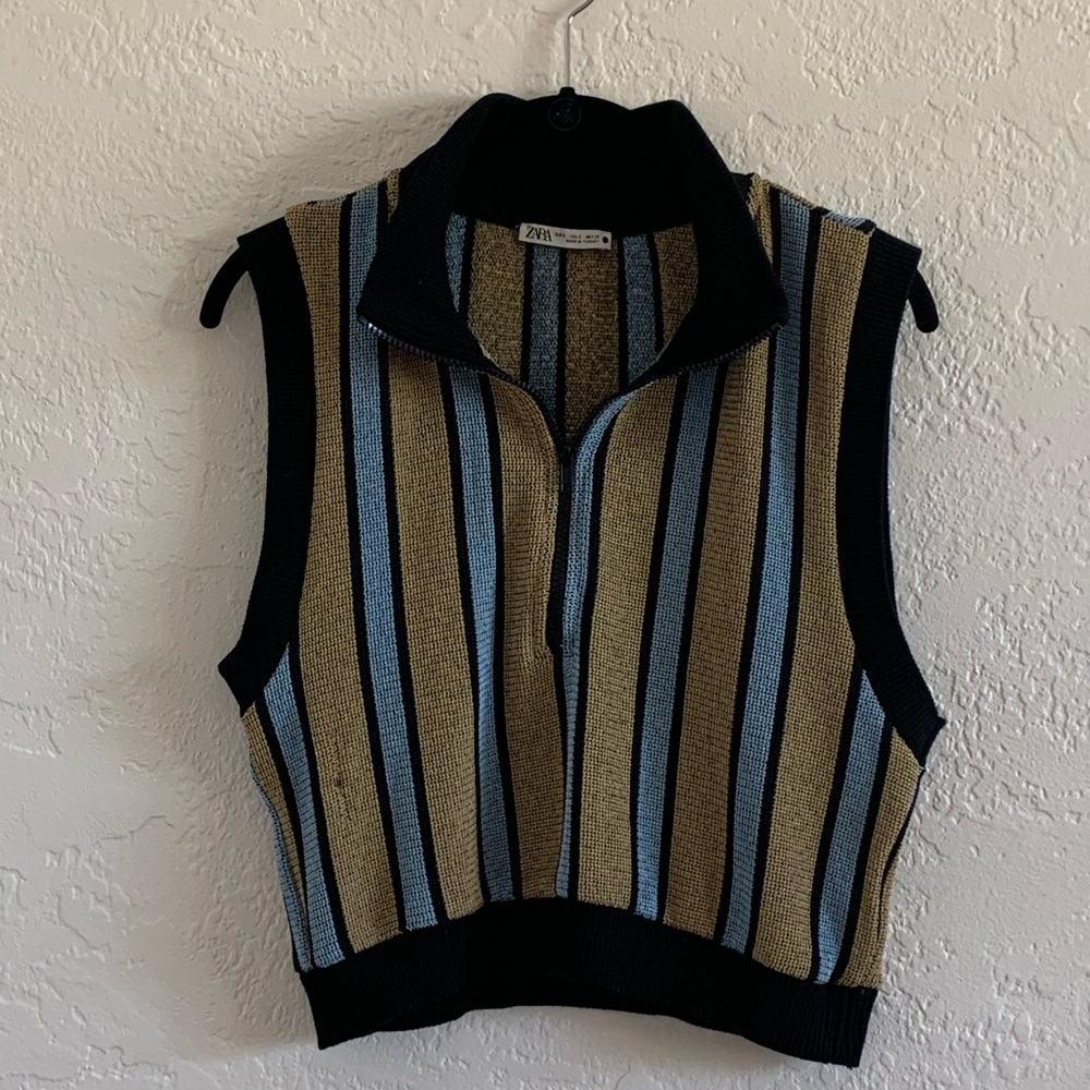 Zara Zip Up Sweater Vest